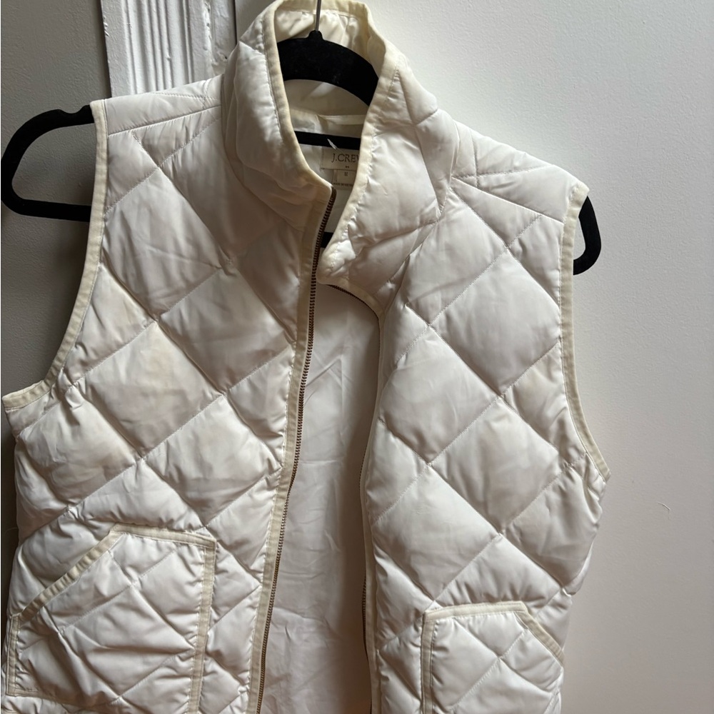 J. Crew Women's Quilted Ivory Vest